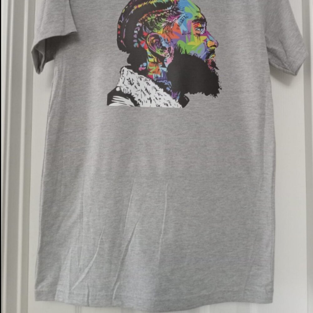 Nipsey Hussle Graphic Print T-Shirt Gray - image 2